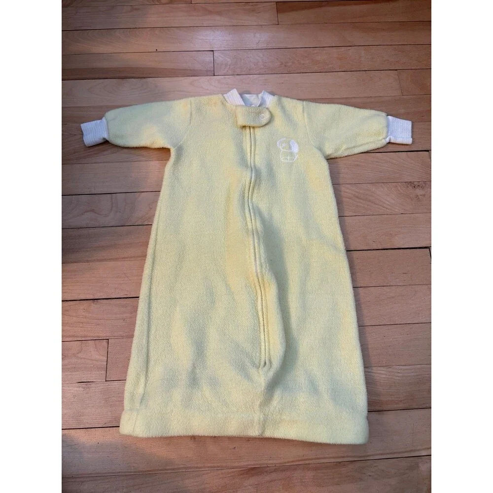 Carter’s vintage yellow puppy dog embroidered fleece sleep sack to 23 lbs